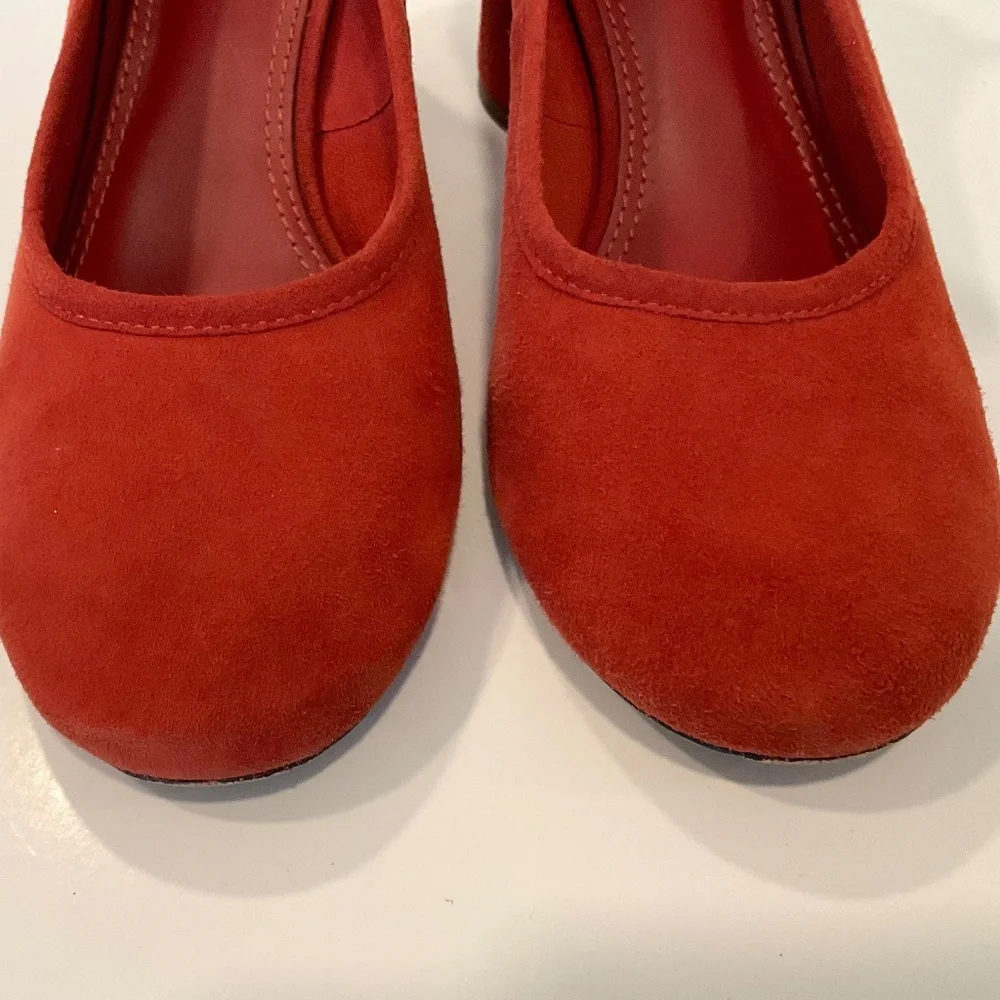 TORY BURCH Therese Suede Heel Pump Warm Terra Cotta Size 8.5